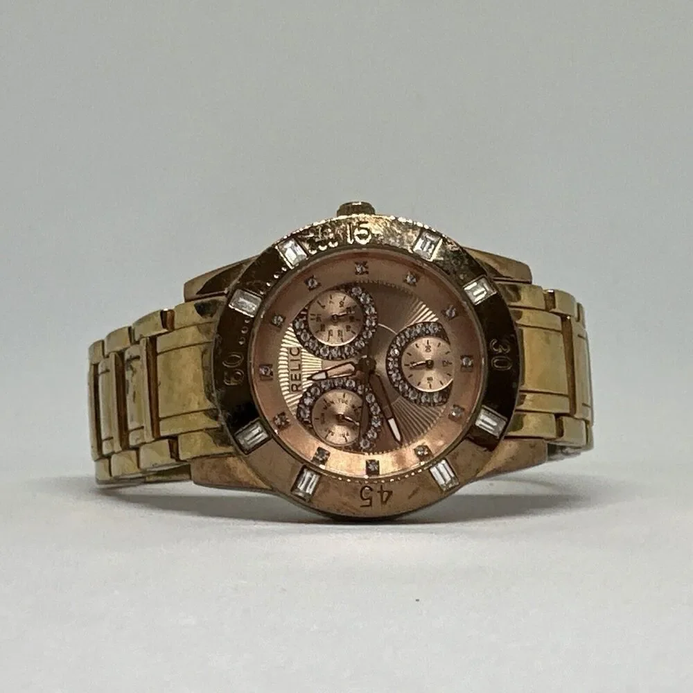 Relic ZR15668 Women's Rose Gold Stainless Steel Analog Dial Quartz Watch HME354